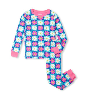 Checked Daisy Organic Cotton Pajama Set