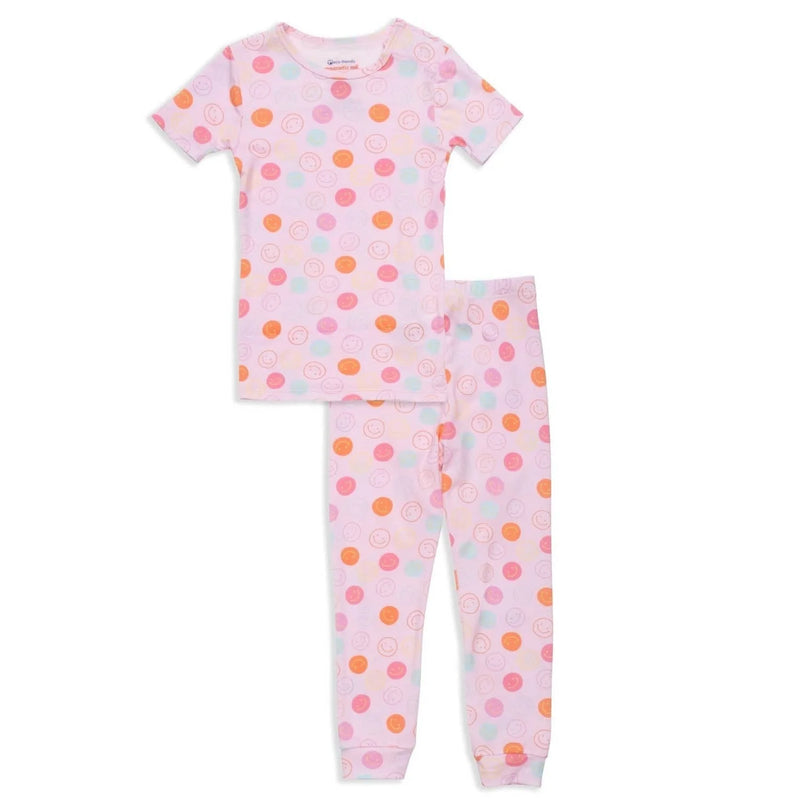 Pink Smile Modal Magnetic No Drama Pajama Short Sleeve Set
