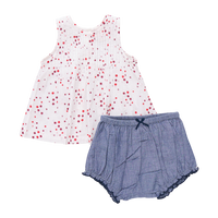 Baby Girls Jaipur Set - Red Ditsy Stars