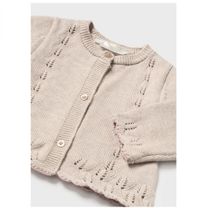 Tan Pointelle Cardigan