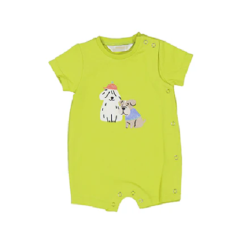 Pups on Neon Romper