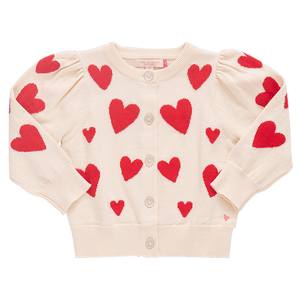 Constance Sweater - Cream & Red Hearts