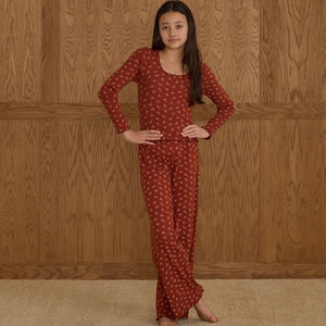 Ribbed Lounge Set - Ruby Ditsy