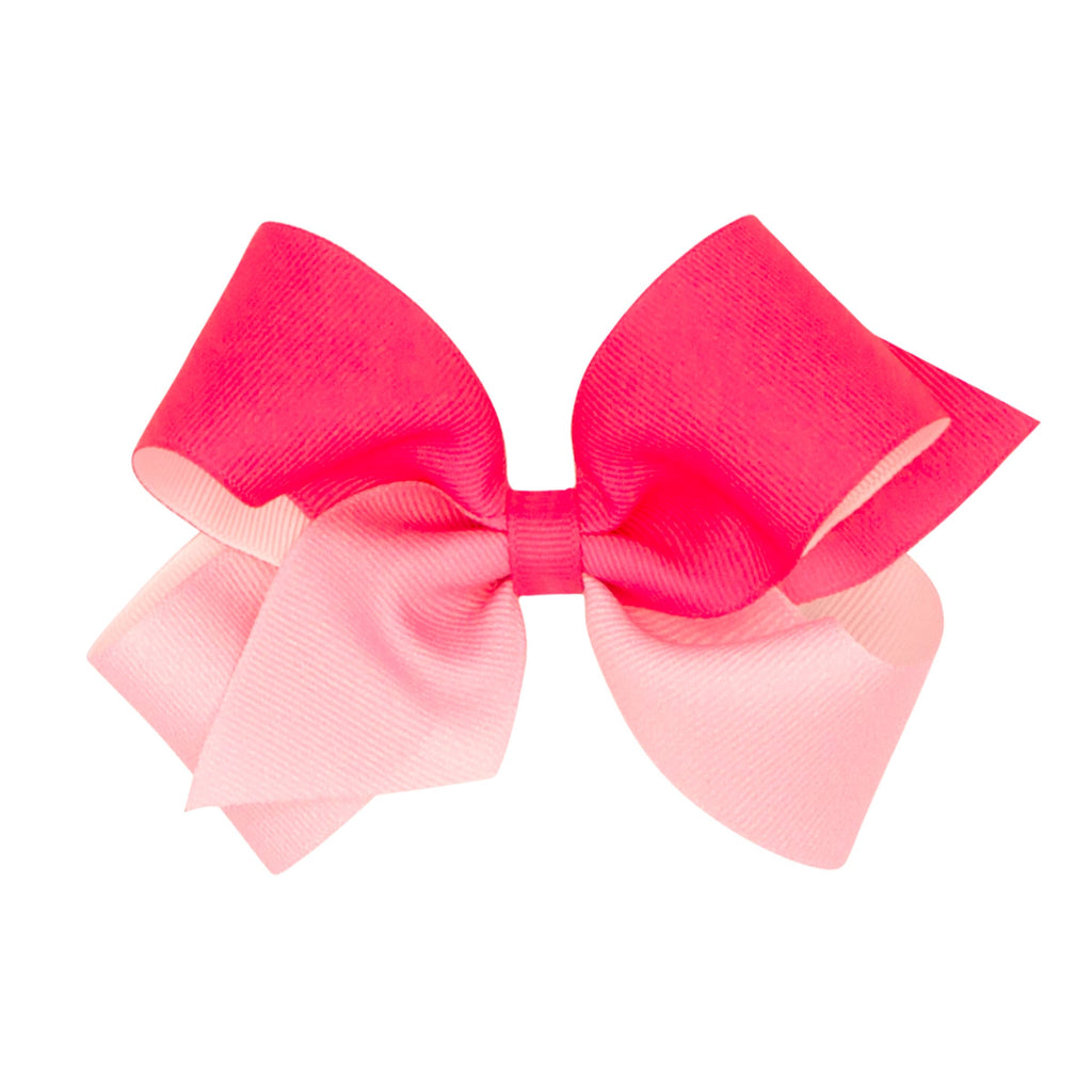 Medium Ombre Hair Bow - Bright Pink