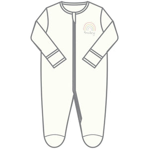 Rainbow Baby Ivory Zipper Footie