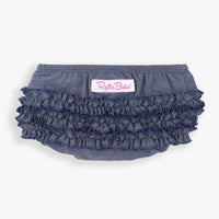 Faux Denim Knit Ruffle Butt Bloomer