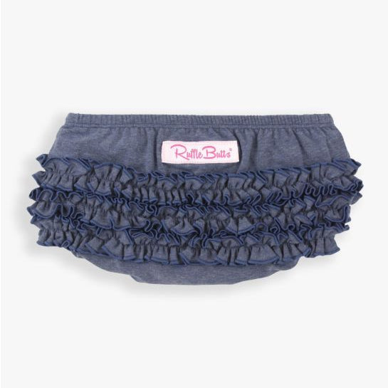 Faux Denim Knit Ruffle Butt Bloomer