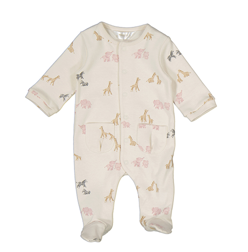 Safari Animal Print Footed Coverall