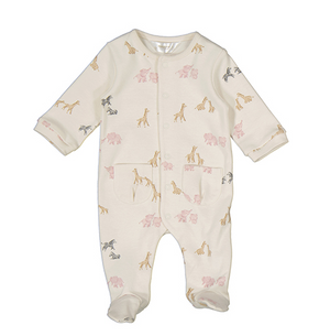 Safari Animal Print Footed Coverall