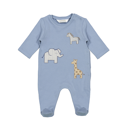 Safari Blue Bell Layette Footie