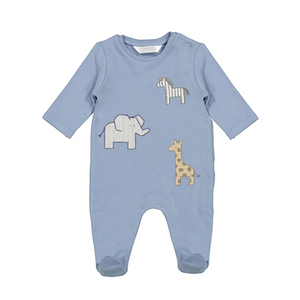 Safari Blue Bell Layette Footie