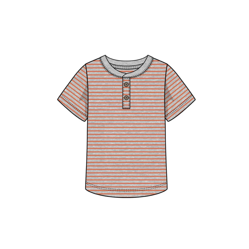 Orange Striped Henley