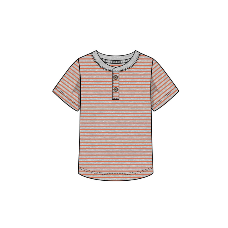 Orange Striped Henley