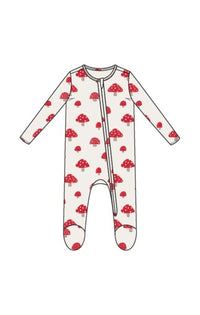 Painterly Mushrooms - 2 Way Zipper Footie