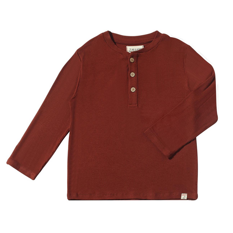 Adams Ribbed Henley - Rust