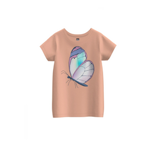 Shimmery Butterfly Graphic Tee - Salmon
