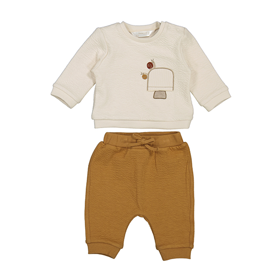 Snail Striped LS Top & Brick Red Pants