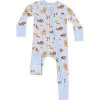 Best Friend Dogs - Blue - 2Way Zip Romper