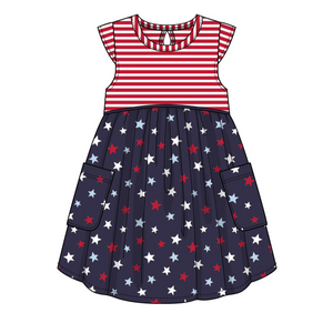 Red Stripe & Stars Dress
