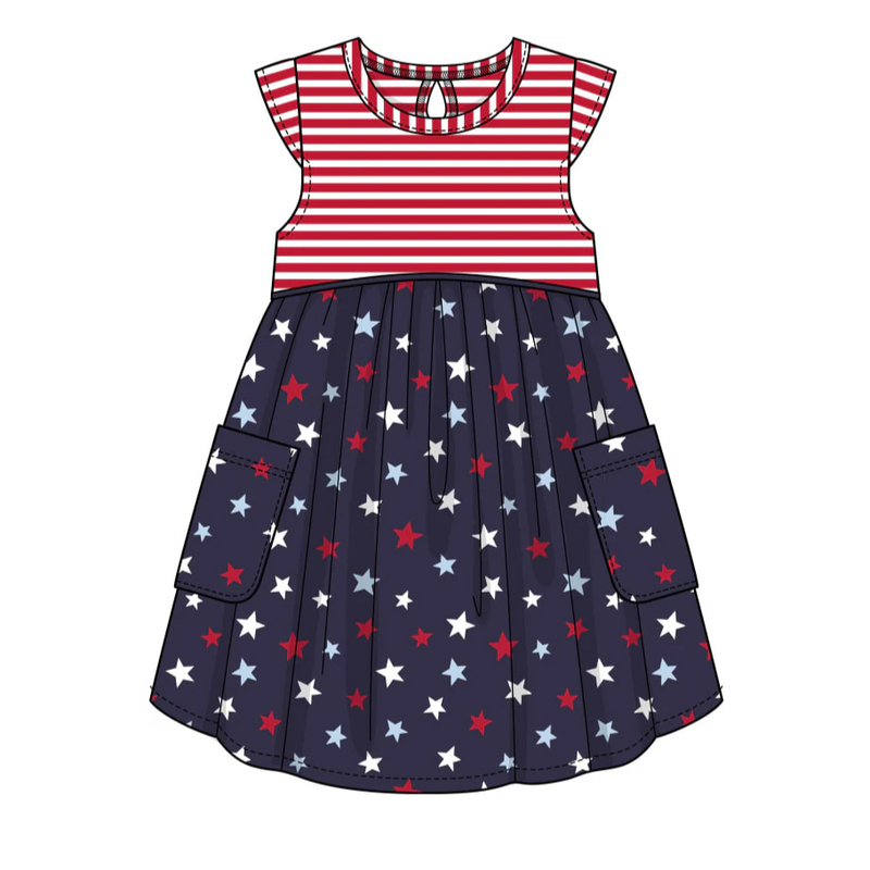Red Stripe & Stars Dress