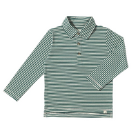 Midway Polo - Dark Green & White Stripe