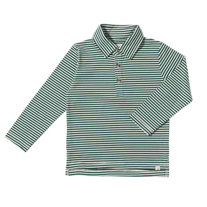 Midway Polo - Dark Green & White Stripe