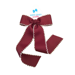 Moonstitch Streamer Bow - Maroon