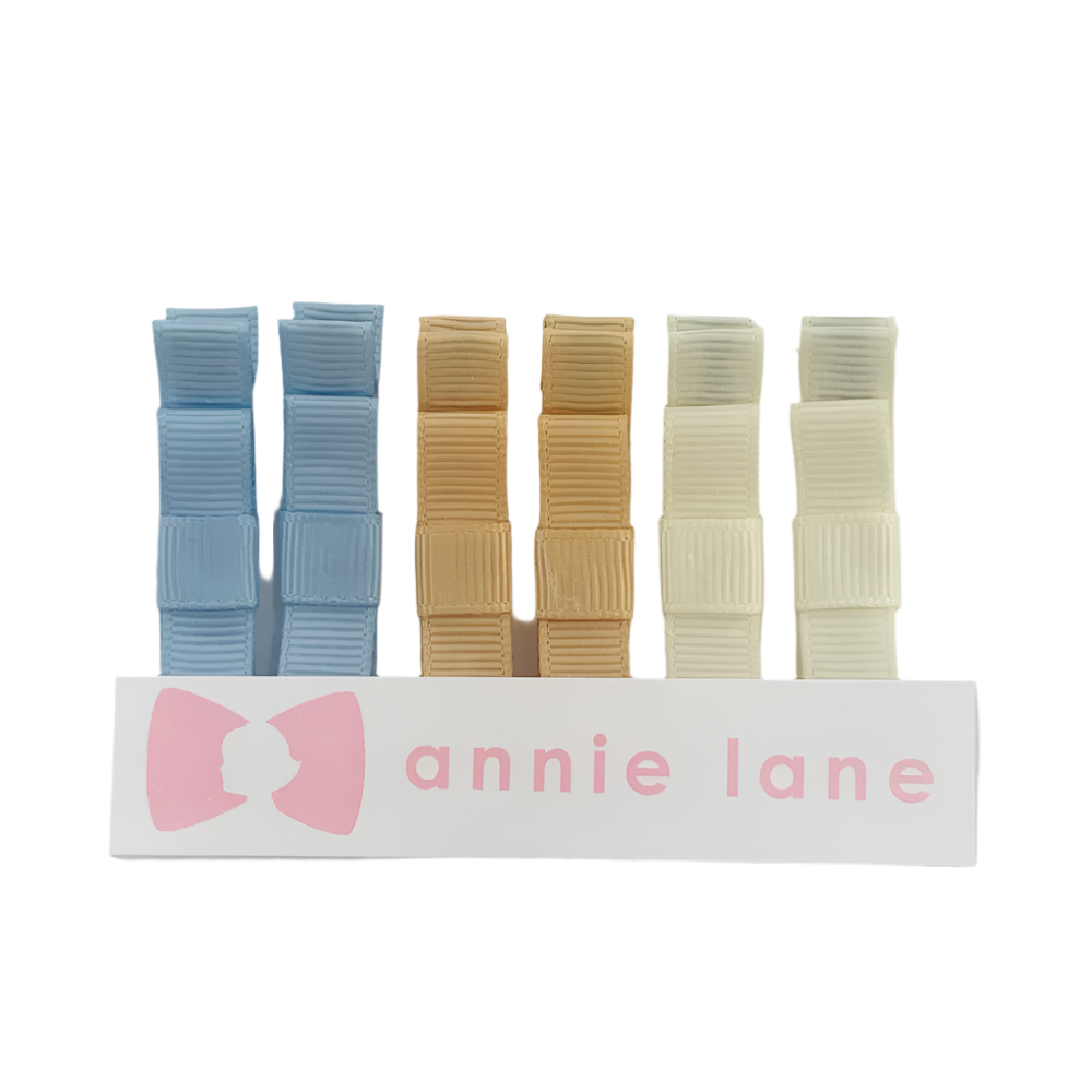 Tiny Bow Box - Lt. Blue, Ochre, Ivory