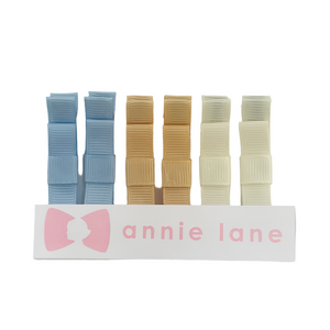 Tiny Bow Box - Lt. Blue, Ochre, Ivory