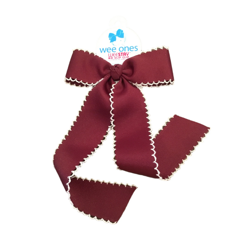 Moonstitch Streamer Bow - Maroon