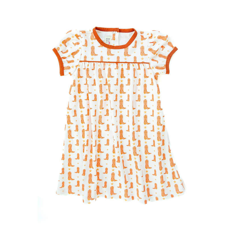 Burnt Orange Boots Catherine Dress