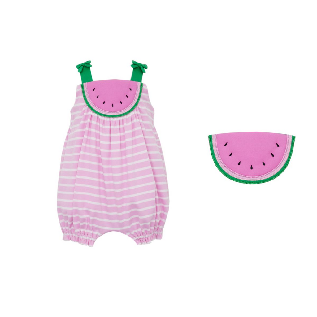 Girl Sunbubble - Watermelon Pink Knit Stripe