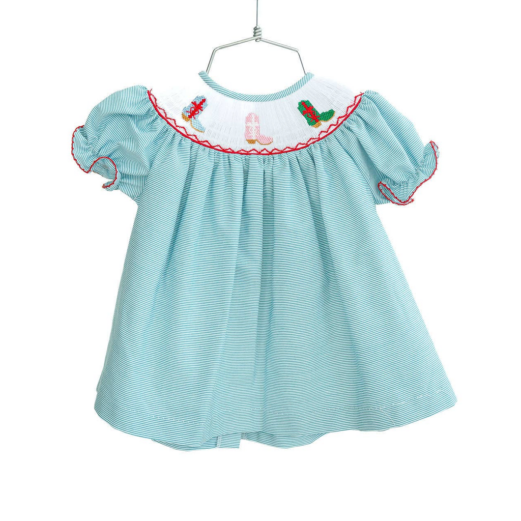 Holiday Boots Smocked Helen Dress
