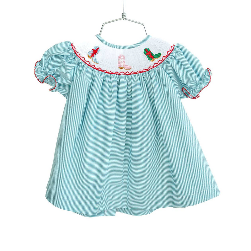 Holiday Boots Smocked Helen Dress