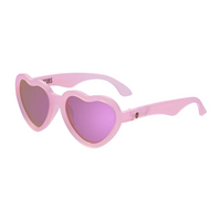 Babiators - Heart Sunglasses - Frosted Pink with Purple Mirrored Polarized Lens