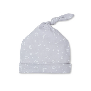 Silver Crescent Moon Top Knot Hat