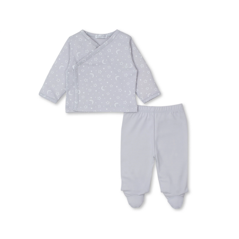 Silver Crescent Moon Footed Pant Set
