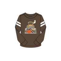 Tractor Fall Pumpkin Football L/S Shirt