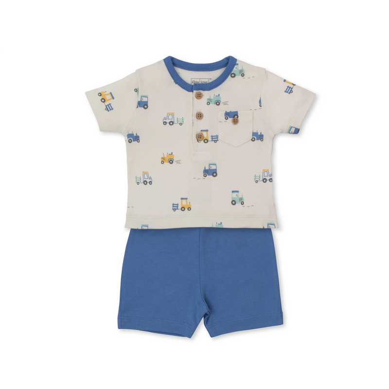 On the Farm Henley Tee & Shorts Baby Set