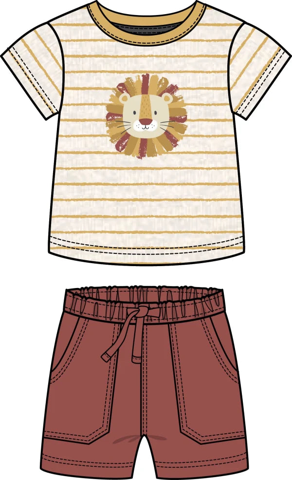 Lion Stripe Shirt & Shorts Set