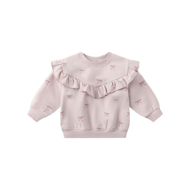 Ruffle Fleece Sweatshirt - Bows