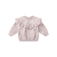 Ruffle Fleece Sweatshirt - Bows