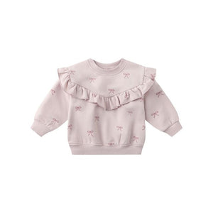 Ruffle Fleece Sweatshirt - Bows