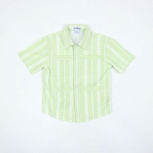 Guayabera - Green Plaid Linen