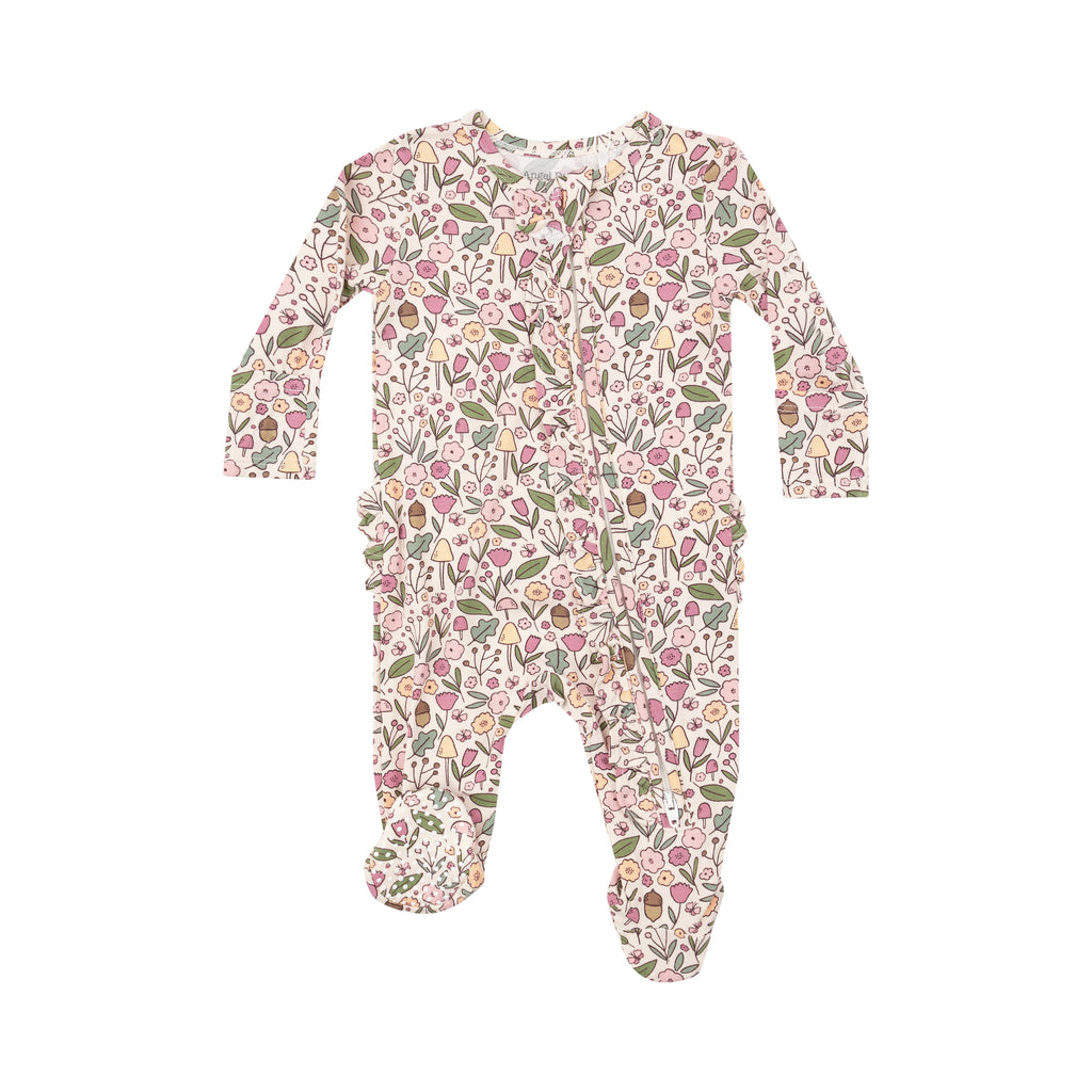 Acorn Floral - Ruffle 2way Zip Footie