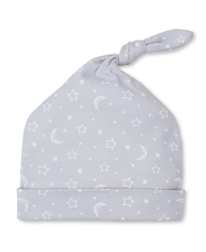 Silver Crescent Moon Top Knot Hat