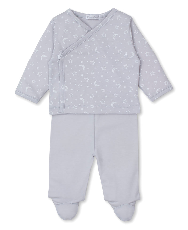 Silver Crescent Moon Footed Pant Set