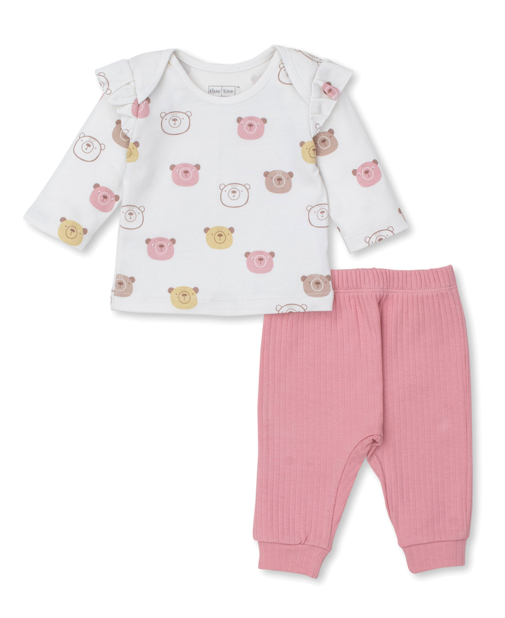 Bear Talk Pant Set - Pink