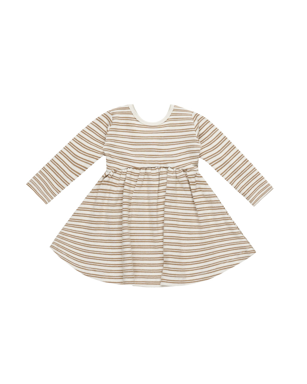 Ribbed Long Sleeve Dress - Golden Stripe