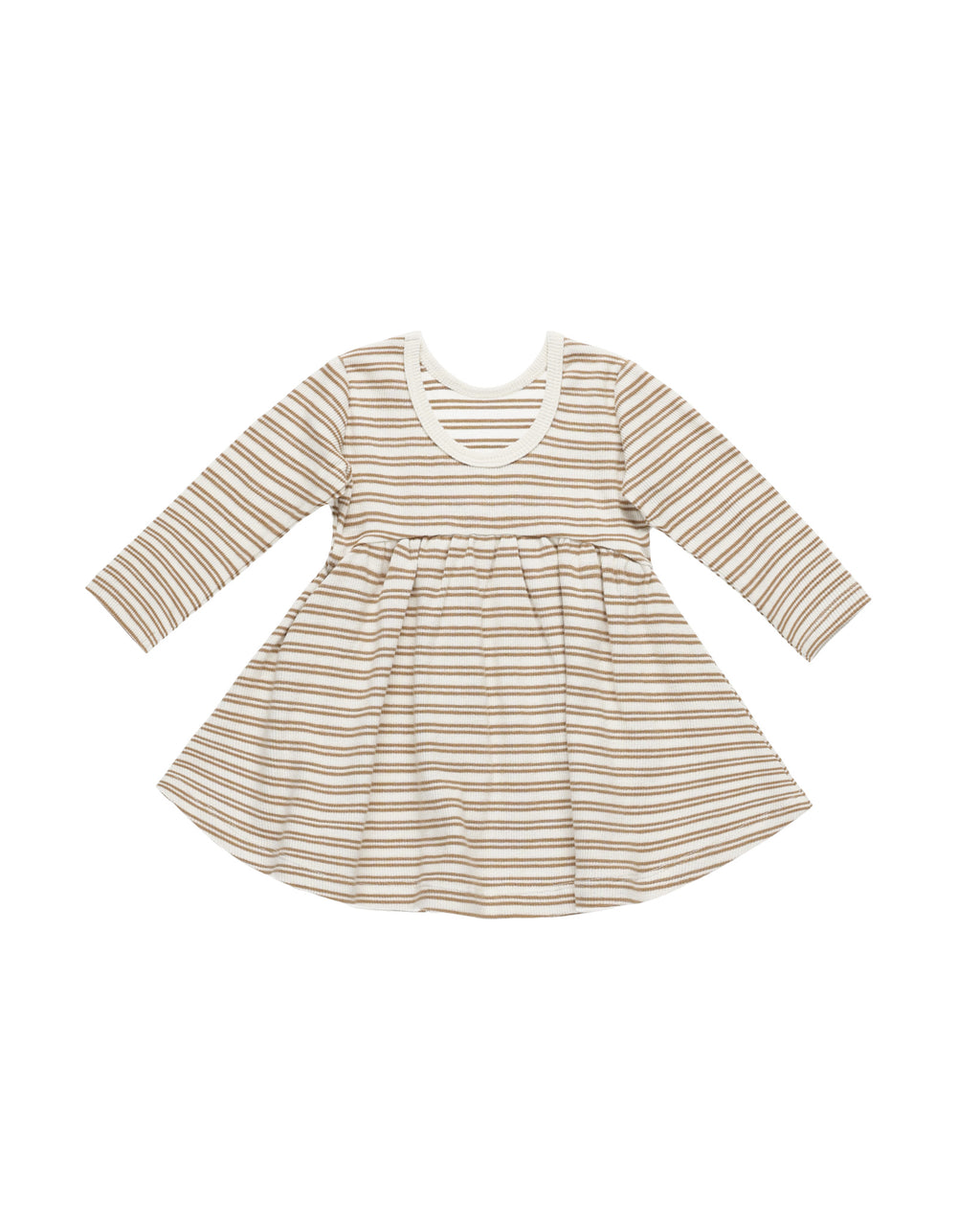 Ribbed Long Sleeve Dress - Golden Stripe